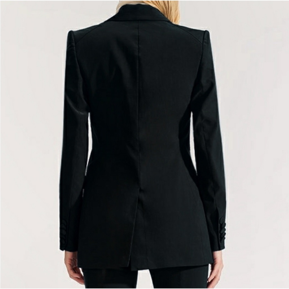 Veronica Beard Long and Lean Dickey Jacket in Black Linen Blend - Picture 3 of 13